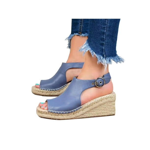 Details about / Women/'s Slingbacks Platform Wedge Heels T-Strap Sandals Peep Toe Casual Shoes